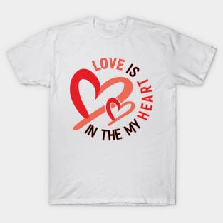 Two Hearts with Loving Words T-Shirt